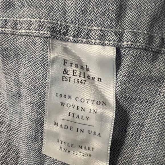 Frank & Eileen Mary Classic Shirtdress famous denim Vintage Stonewashed Indigo - Picture 9 of 10